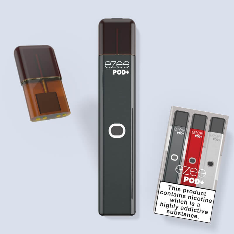 Kit de inicio de vape pod desechable ezee pod+ tabaco color negro sabor nicotina 20 mg nicotina